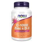 Suplement me Vitaminë C, Zink dhe D-3 - Now